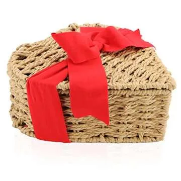 Heart Shaped Basket Assorted Gourmet Chocolates and Cookies, 2 Hot Cocoa and Unique Heart Shape Basket for Couples Easter Wife Husband Mothers Fathers