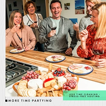 Luxury Bamboo Cheese Board Set with Leather Handles