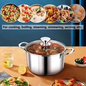 P&P CHEF 4 Quart Tri-Ply Stainless Steel Stock Pot