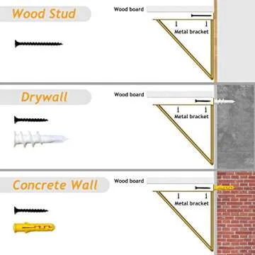 Floating Wall Shelves with Gold Bracket Set for Home