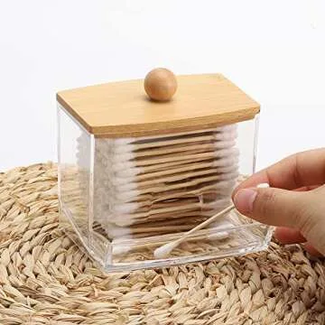 Stylish Bamboo Qtip Holder Dispenser for Your Bathroom