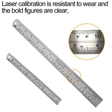 YouOKLight Precision Metal Ruler Set - 6 & 12 Inch