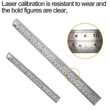 YouOKLight Precision Metal Ruler Set - 6 & 12 Inch