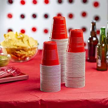 Comfy Package 12 oz Disposable Red Party Cups - 40 Count