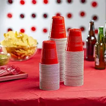 Comfy Package 12 oz Disposable Red Party Cups - 40 Count