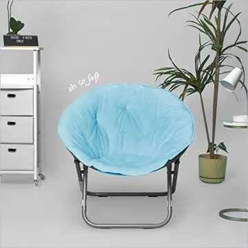 Urban Lifestyle Faux Fur Saucer Chair in Light Blue – Ultimate Comfort