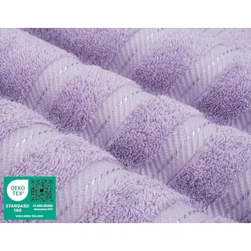 Luxurious 6 Piece Turkish Cotton Towel Set in Lilac