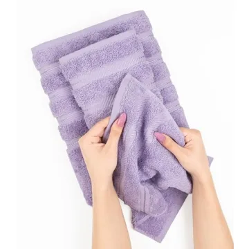 Luxurious 6 Piece Turkish Cotton Towel Set in Lilac