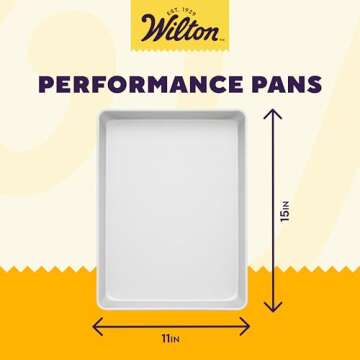 Wilton Performance Pans Medium Sheet Cake Pan, 11 x 15-Inch Cookie Sheet, Aluminum