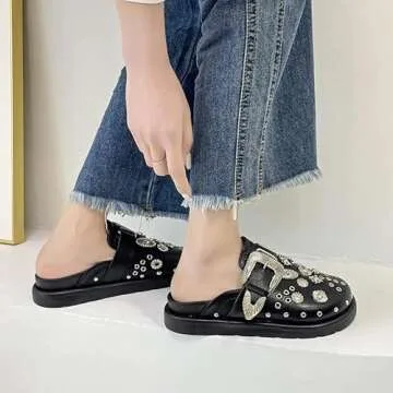 Pdxnyxx Emo Shoes Platform Slippers Platform Clogs Punk Clothes Y2k Shoes Womens Clogs (Black,7,7.5,...
