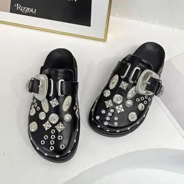 Pdxnyxx Emo Shoes Platform Slippers Platform Clogs Punk Clothes Y2k Shoes Womens Clogs (Black,7,7.5,Numeric Range,Women)
