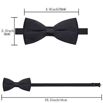 AUSKY Elegant Adjustable Pre-tied bow ties for Men Boys Party,Business or Daily Wear (Black)