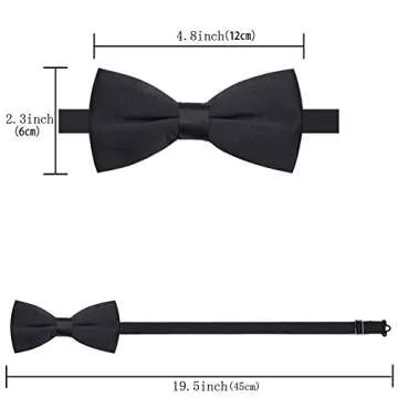 AUSKY Elegant Adjustable Pre-tied bow ties for Men Boys Party,Business or Daily Wear (Black)
