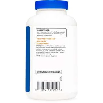 Nutricost L-Tyrosine 500mg, 180 Capsules - Gluten Free & Non-GMO