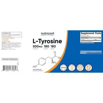 Nutricost L-Tyrosine 500mg, 180 Capsules - Gluten Free & Non-GMO