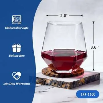 Stylish JBHO Stemless Wine Glasses Set for All Occasions