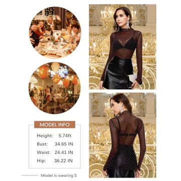 BBX Lephsnt Women Sheer Lace Top for Elegance