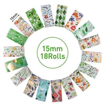 Floral Washi Tape with Gold Foil for Creative Crafts