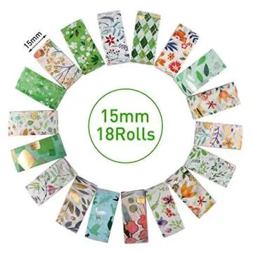 Floral Washi Tape with Gold Foil for Creative Crafts
