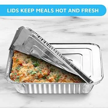MontoPack Aluminum Foil Pans Half Size Roasting Chafing Pan | 9x13 Tins for Cooking, Baking & Catering | Heavy Duty Disposable Cookware Steam Table Trays for Buffet & Food Prepping (20 Pack with Lids)