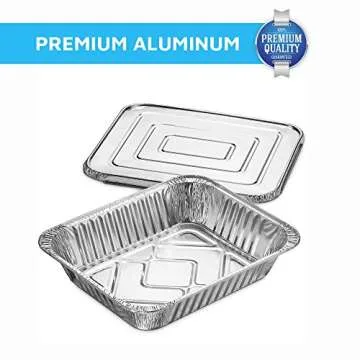 MontoPack Aluminum Foil Pans Half Size Roasting Chafing Pan | 9x13 Tins for Cooking, Baking & Catering | Heavy Duty Disposable Cookware Steam Table Trays for Buffet & Food Prepping (20 Pack with Lids)