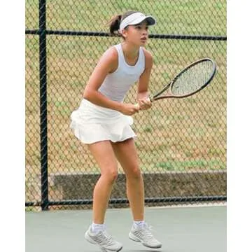 G4Free Goft Skirts for Women White Tennis Skirts with Pockets Ruffle Athletic Skorts Skirts Flowy Built in Shorts (White,M)