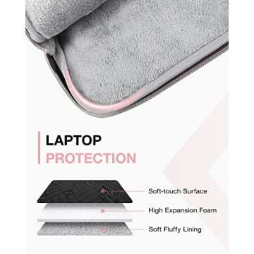 BAGSMART Laptop Sleeve Bag Compatible with MacBook Air/Pro, 13-13.3 inch Notebook, Compatible with MacBook Pro 14 Inch, MacBook Air M2 Sleeve 13 Inch, Laptop Case with Accessories Bag, Black