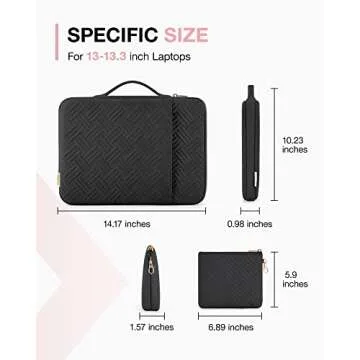 BAGSMART Laptop Sleeve Bag Compatible with MacBook Air/Pro, 13-13.3 inch Notebook, Compatible with MacBook Pro 14 Inch, MacBook Air M2 Sleeve 13 Inch, Laptop Case with Accessories Bag, Black