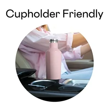 Corkcicle Insulated Canteen Water Bottle, Stainless Steel and Spill Proof, Gloss Rose Quartz, 16 oz