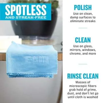 E-Cloth Car and Window Polishing Towels - 4-Pack Microfiber Cleaning Cloths for Polishing Cars, Windows, and More