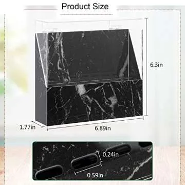 LXIANGN 8 Holes Dust-proof Eyelash Tweezers Holder Case Acrylic Marble Tweezer Stand Display Organizer with Cover for Lash Extensions (black)