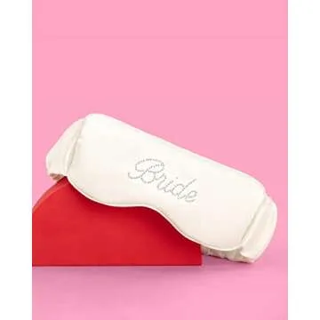 xo, Fetti Bride Sleep Mask Ivory Satin Rhinestone Embroidered | Bridal Shower Gift, Engagement Gift, Bachelorette Party Decorations, Bride Accessory, Wedding Day