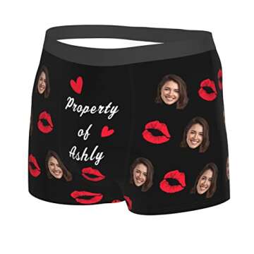 Custom Underwear Personalized for Men Boyfriend Husband Boxer Briefs with Photo Face Valentines Day ...