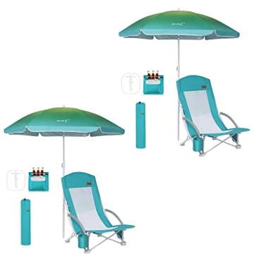 Nice C Beach Chair - Comfortable Coastal Seating with Umbrella & Cooler