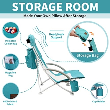 Nice C Beach Chair with Umbrella & Cooler for Adults