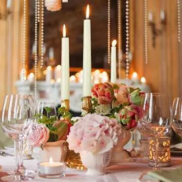 Arosky Ivory Taper Candles - 20 Pack, 7-8 Hours Burn