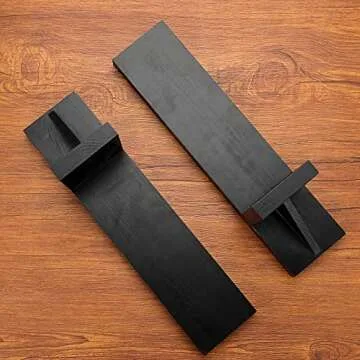 OwnMy Set of 2 Wooden Wall Candle Sconces Rustic Wall Mount Wooden Pillar Candle Sconces, Black Farmhouse Wall Candle Sconces Hanging Wall Sconces Vintage Wall Candle Holders Decor for Living Room