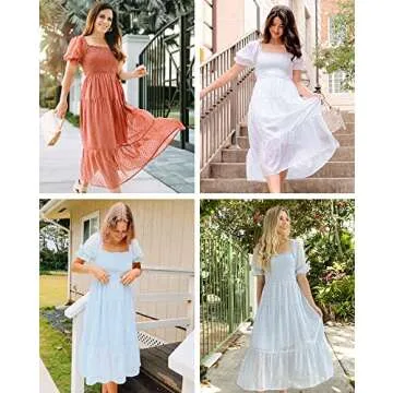 MEROKEETY Women's Chiffon Midi Dress - Elegant & Chic