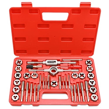 EFFICERE 40-Piece Premium Tap and Die Set: Essential Threading Toolkit for All Projects