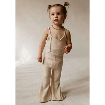 2Pcs/Set Toddler Kid Baby Girls Halter Sleeveless Romper Bodysuit Flared Pants Bell-Bottoms Outfits ...