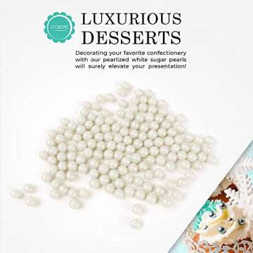 O'Creme White Edible Sugar Pearls for Elegant Cake Decoration