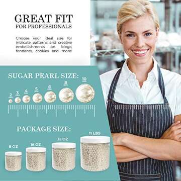 O'Creme White Edible Sugar Pearls for Elegant Cake Decoration