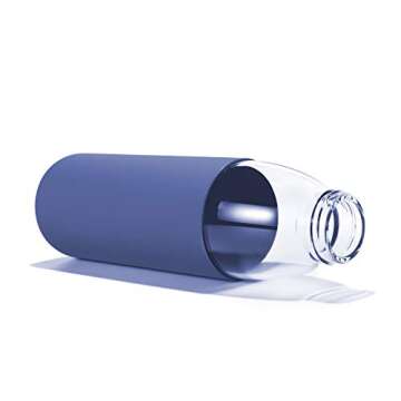 VEEGOAL 18 Oz Glass Water Bottle with Bamboo Lid