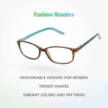 SAV VK Couture E9082 Reading Glasses For Women - Durable, Lightweight, Fashionable Readers