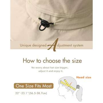 Sun Hats for Women Gardening Hat Wide Brim Ponytail Beach Sun Protection Breathable Cotton Summer Hat with Fold-Up Brim