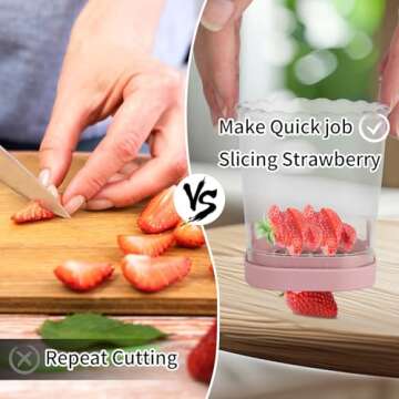 Slicer Cup for Fruit, Strawberry Slicer, Egg Slicers,Banana Cutter Slicer, Mushroom Slicer for Fruit With Cleaning Brush,Kitchen Portable Slicing Tool Vegetable Cutting Kitchen Gadget (Pink)