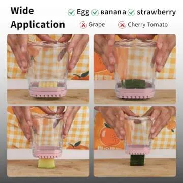 Slicer Cup for Fruit, Strawberry Slicer, Egg Slicers,Banana Cutter Slicer, Mushroom Slicer for Fruit With Cleaning Brush,Kitchen Portable Slicing Tool Vegetable Cutting Kitchen Gadget (Pink)