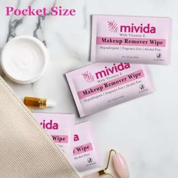 Mivida Makeup Remover Wipes - 100 Individual Cleansing Towelettes