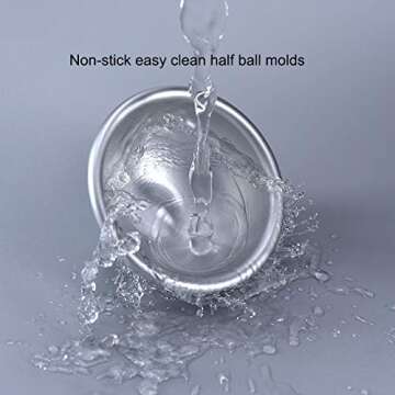 Astra shop Flunyina 3D Mini 4" Aluminum Hemisphere Pans Set of 4 Half Ball Sphere Bath Bomb Cake Pan Tin 3D Planet Chocolate Bomb Making Molds Baking Mold Pastry Mould for Party Homemade Planet Cake