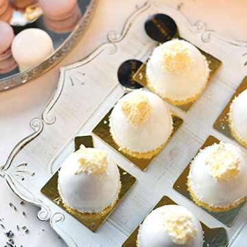 Astra shop Flunyina 3D Mini 4" Aluminum Hemisphere Pans Set of 4 Half Ball Sphere Bath Bomb Cake Pan Tin 3D Planet Chocolate Bomb Making Molds Baking Mold Pastry Mould for Party Homemade Planet Cake